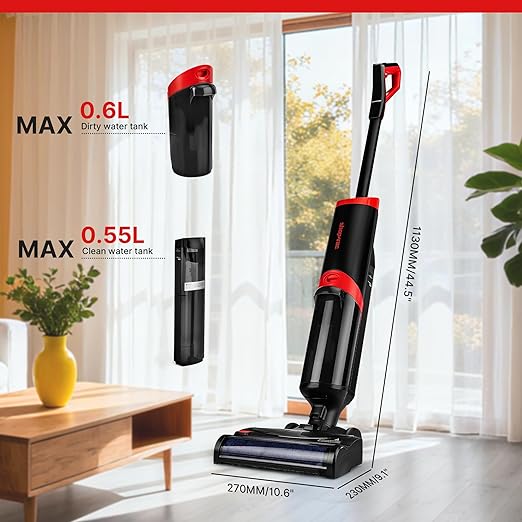 Shop-Vac Wet Dry Vacuum Cleaner and Mop 15000Pa Vacuum Mop All in One Lightweight Multi-Surface Cleaner with Self-Cleaning LED Display &amp Voice Prompts