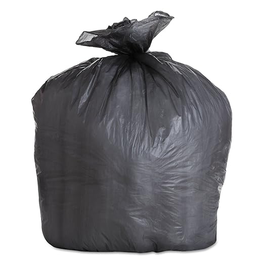 Boardwalk 434722BLK High-Density Can Liners 43 x 47 60-Gal 19 Micron Equivalent Black (6 Rolls of 25)