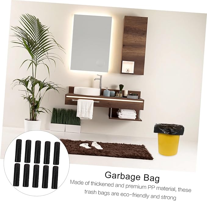 10 Packs Disposable Drawstring Trash Bags Heavy-duty Plastic Garbage Bags for Kitchen Bathroom Office Living Home Use Thickened PP Material Household Waste Organizer