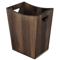 SEHERTIWY Wood Trash Can Farmhouse Wastebasket Bin for Bathroom Office Bedroom Living Room Small Square Rustic Garbage Container (Wood-Brown)