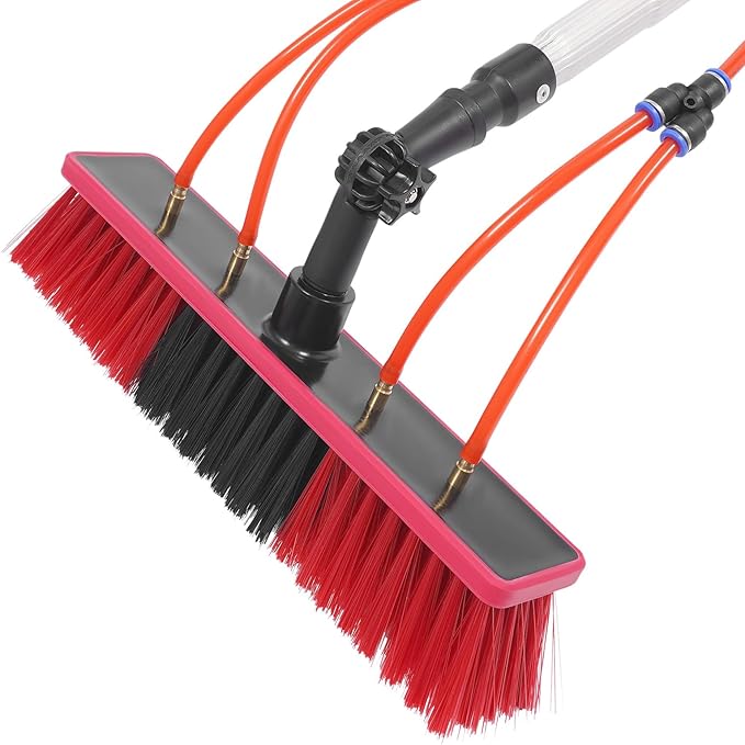 Water Fed Pole Kit 26 FT Solar Panel Cleaning Kit Window Cleaning System 65.6Ft Hose &amp 180° Rotating BrushHead Washing Equipment Cleaner Tool for Outdoor Window