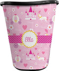 Personalized Princess Carriage Waste Basket - Double Sided (Black)