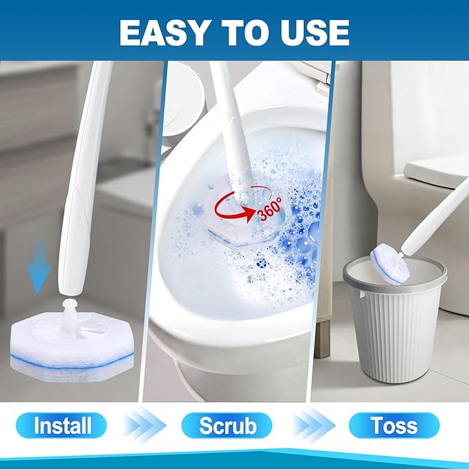 100pcs Disposable Toilet Brush Replacement HeadBathroom CleaningDisposable Bowl Cleaners Compatible with Most Toilet Brushes