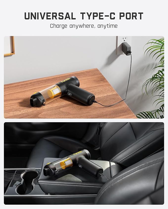 Fanttik Slim V10 Mix Cordless Car Vacuum 4 in 1 Handheld Air Duster Color Smart LED Display 16kPa Suction Power Cordless Portable Mini Keyboard Vacuum for Car Office Desk