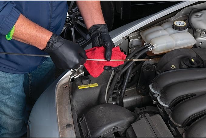 Performance Tool W89013 Black Nitrile Gloves | Disposable Powder Free latex rubber free Textured Fingertips for Better Grip  X-Large | 100pc