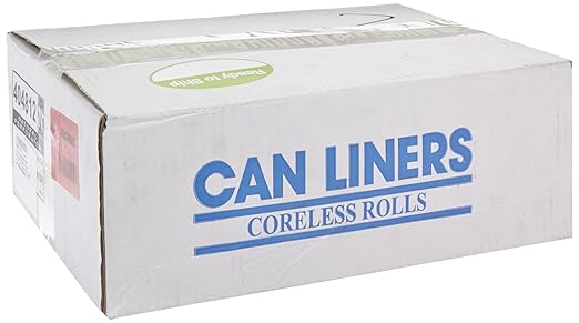 Spectrum CP404812N HDPE Institutional Trash Can Liner 40-45 Gallon Capacity 48 Length x 40 Width x 12 Micron Thick Natural (Case of 250)