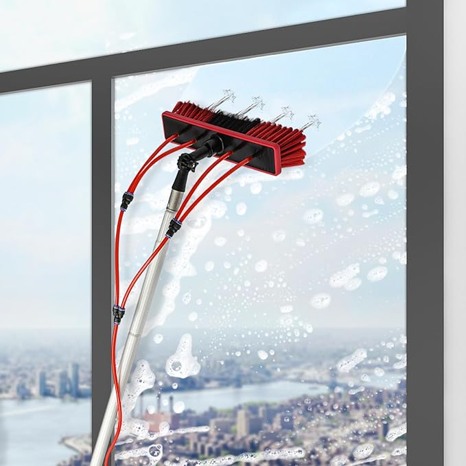 26ft Window Cleaning Washing PolesWindow Washing Kit Suitable for high Windows Cleaning Solar photovoltaic Panel Cleaning and Cleaning Cars Trucks Vans caravans Windows