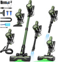 Cordless Vacuum Cleaner58kPa/10-in-1 Stick Vacuum with 29-inch Hose and LED Lighting Brush55Mins Runtime Vacuum Cleaner for HomeSelf-Standing Vacuum with Anti-Tangle Brush for Pet Hair/Carpet/Floor