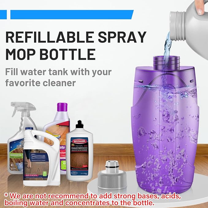Spray Mop for Floor Cleaning with 2 Washable + 2 Disposable Pads &amp 520ML Refillable Bottle Bundles