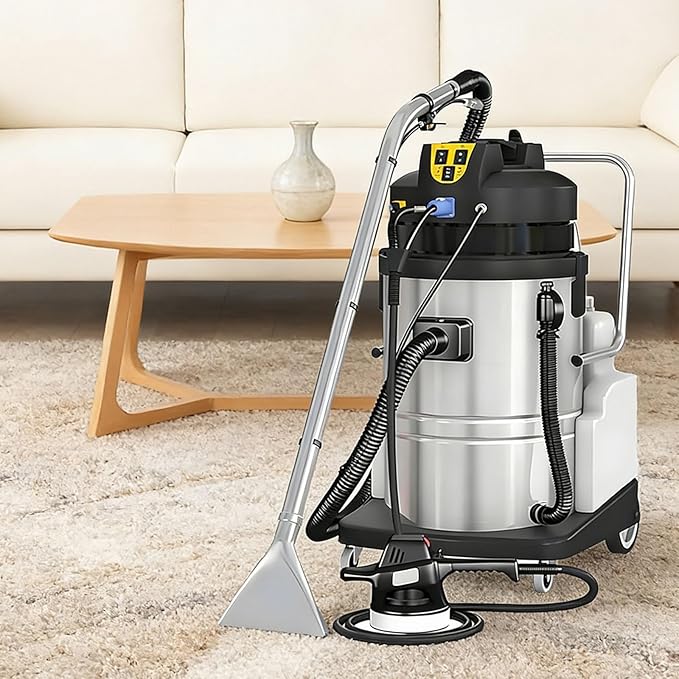 Professional Commercial Carpet Extractor Vacuum Independent Water Spraying and Suction Switches Cleans Approximately 2 Square Meters per Minute 6 Professional Cleaning Attachments 40L