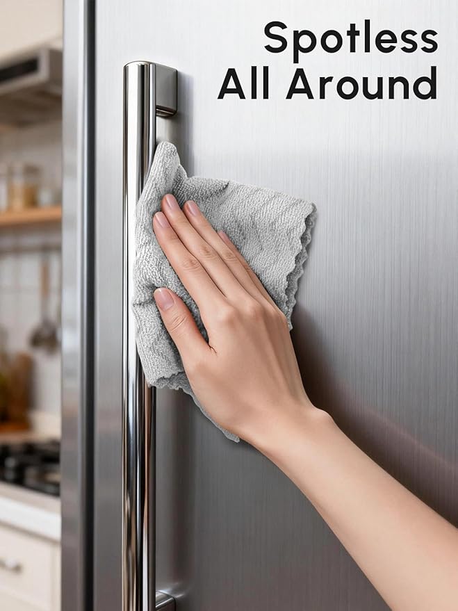 Microfiber Cleaning Cloths Roll 75 Pack Tear Away Microfiber Towels Roll 12 x 13 Lint Free Rags Reusable Cleaning Cloths Washable Scratch FreeUltra Absorbent Dish Rags(Grey Ripple)