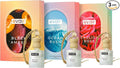 Evair Combo Pack of Car Air Freshener with Essential Oils Fragrances Black Amber Ocean Rush &amp English Rose in Glass Bottle with Wooden Diffuser Lid | Each 10 ml- Pack of 3
