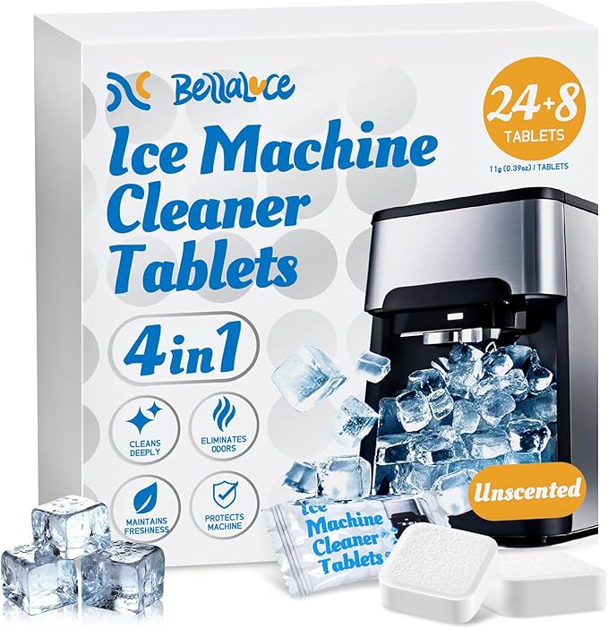 Bellaluce Ice Machine Cleaner Descaler Tablets (32 Pack)