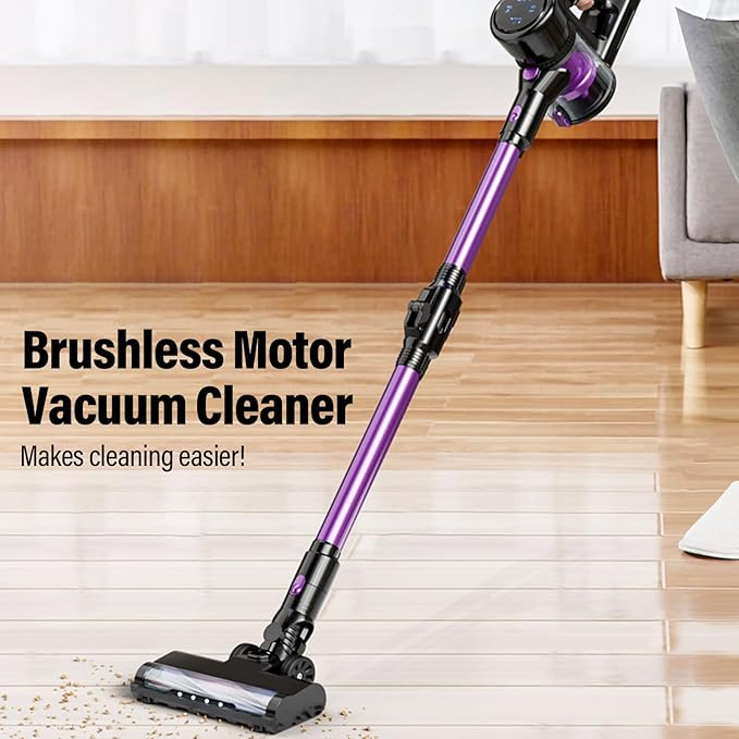 Cordless Vacuum Cleaner 250W Strong Suction 180 Degree Bendable Wand Stick Vacuum for Hardwood Floor Carpets Pet Hair