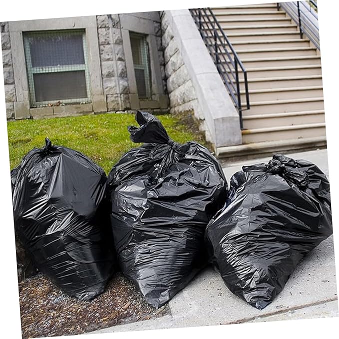50pcs Heavy Duty Trash Bags 80x100cm Large Garbage Bags for 100l Bins Commercial Outdoor Kitchen Waste Disposal
