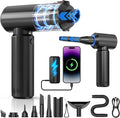 Cordless Handheld Vacuum with 6000mAh Power Bank &amp LED Light – 3-in-1 Car Vacuum Air Blower &amp Phone Charger 20000Pa Strong Suction 1lb Mini Vacuum for Car Home Pet Hair &amp Travel