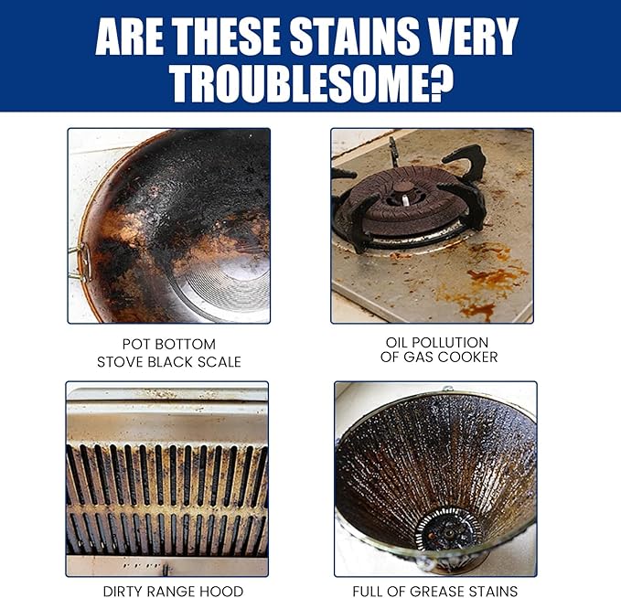 Stainless Steel Cleaning Paste Heavy-Duty Degreaser &amp Rust Remover For Kitchen Oven Cookware And More(3PCS)