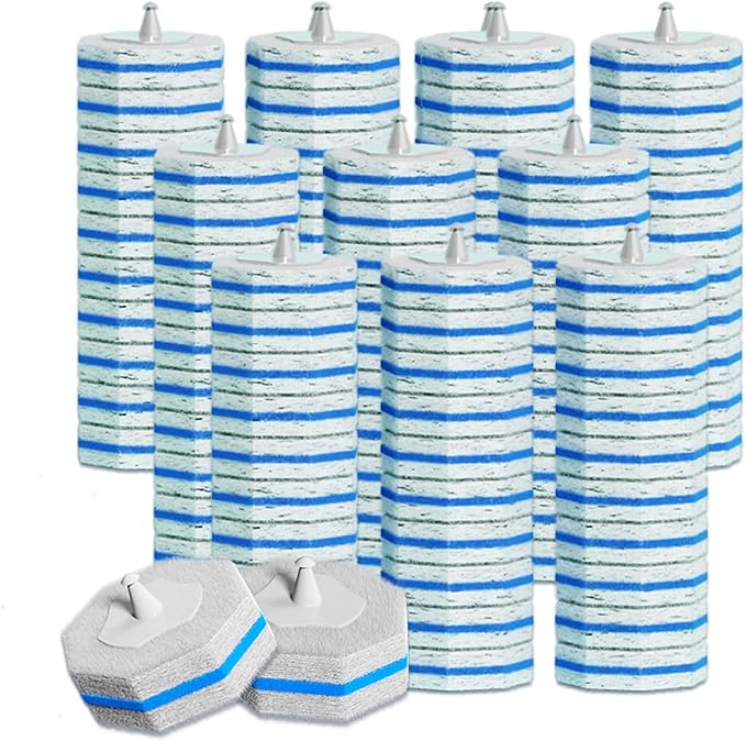 100pc Bulk Toilet Wand Refills - Disposable Toilet Brush Replacement Heads Pack for Household Cleaning Bathroom cleaners Compatible Headswashroom mats Brush Cleaning SystemClean Refill Pads.