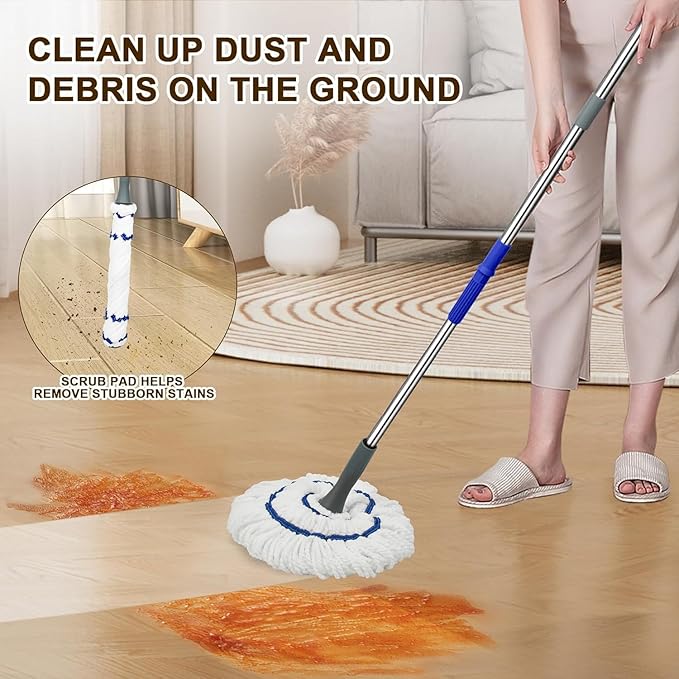 Basics Car Wash Mop Brush with Long Handle for Home