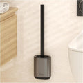 Toilet Brush and Holder Set - Wall Mounted Bathroom Scrub Brush Toilet Bowl Brush and Plunger Set for Bathroom Cleaner (Grey)