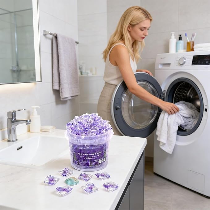 100-Count Washing Machine Pods Scented Stain Removal Pods Concentrated Fabric Softener And Color Protection Efficient Laundry Cleaning for Clothes Pants Towels Sweaters Bedding Underwear