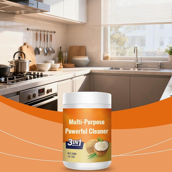 Coconut Oil Cleaning Paste All Purpose Cleaning Multi Degreaser Removes Stains on Microwave Oven Stove top Also for Bathroom Shower Glass and Sink Durable Stain (3PCS)