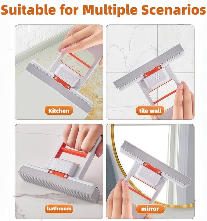 Snap Grip Mini Mop with a Mini Foldable Desktop Mop Zero-Touch Gap Dust Cleaner with 39in Stick &amp Locking Head Dry Wet Disposable Dust Mop for Kitchen Wall Bathroom Toilet Corners (Lazy Mops Set
