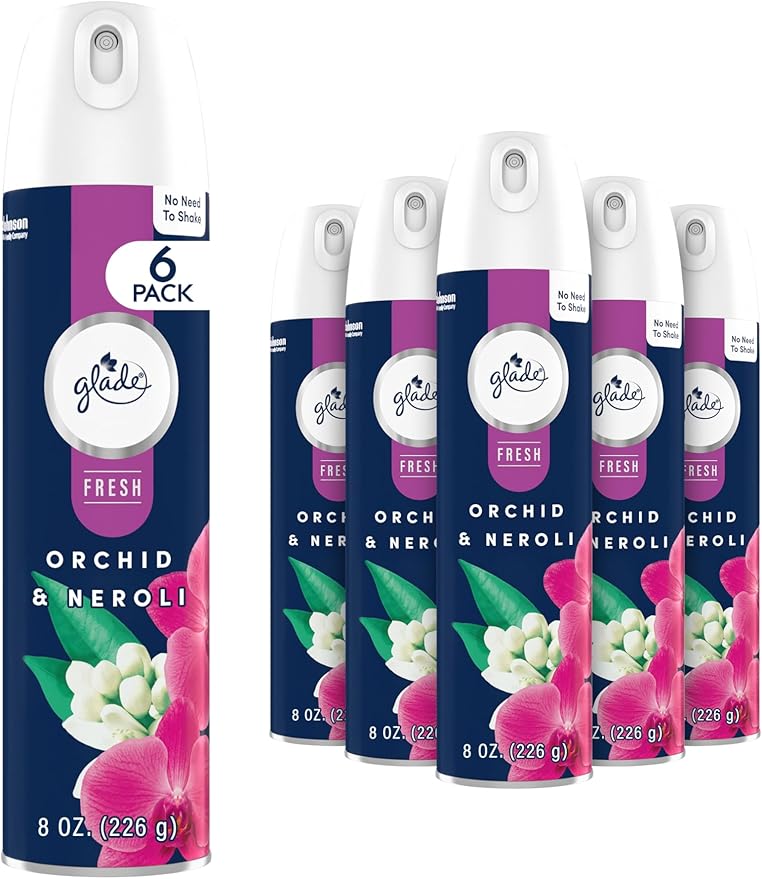 Glade Air Freshener Room Spray Orchid &amp Neroli Scent Odor Fighting to Deliver Long Lasting Freshness 8 Oz 6 Count