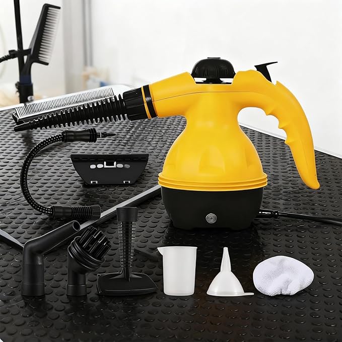 Handheld Steam CleanerPowerful 1250W Portable High Pressure Steamer | Grout Floor Handheld Steam Cleanerfor Car Kitchen Upholstery Window Auto Dirt Grease Cleaning