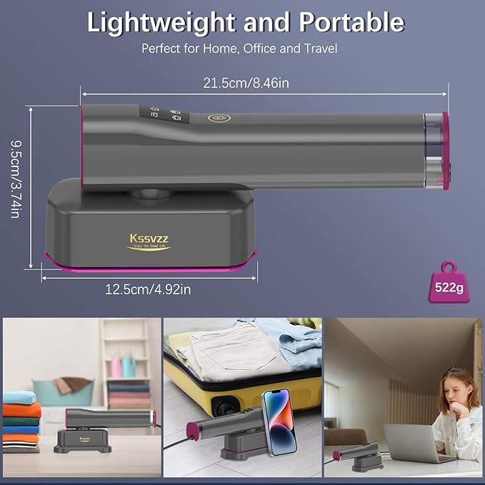 Portable Travel Steamer Iron for Clothes with LCD Touch Screen - 4 Mode Handheld Mini Clothing Steam Iron Small Garment Steamer Ironing Machine Hand Held Fabric Steamer for Home Travel (120V ONLY)