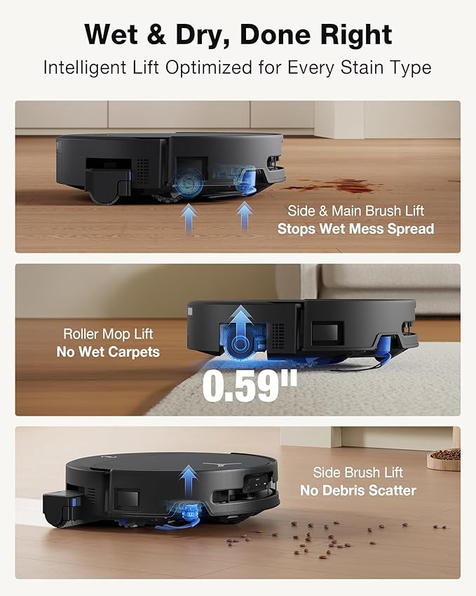ECOVACS DEEBOT T90 PRO OMNI Robot Vacuum and Mop 30000Pa Suction Instant Self-Cleaning OZMO Roller Mop TruEdge Deep Edge Cleaning ZeroTangle Hot Water Wash &amp 145°F Air Dry AI Obstacle Avoid