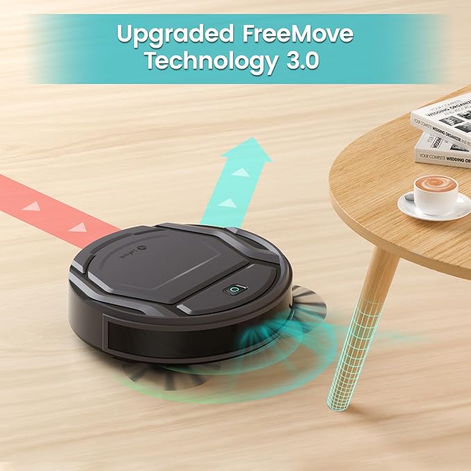 Lefant Robot Vacuum Cleaner 120 Mins Runtime Compact Design Low Noise Powerful Suction Wi-Fi/App/Voice Control Self-Charging Scheduled Cleaning Ideal for Pet Hair and Hard Floors M210 Black