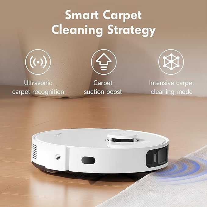Mova S20 Ultra Robot Vacuum and Mop Combo with Dual Roller Brush 8300Pa Suction 140℉ Hot Water Mop Self-Washing &amp Drying Mop Auto-Lift for Carpet Self-Empty Self-Refilling Voice &amp App Co