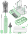 Electric Baby Bottle Brush Cleaner for Travel – BPA-Free Silicone One-Button 360° Deep Cleaning 2000mAh Rechargeable Portable Bottle Cleaning Kit with Storage Box for Home &amp On-The-Go
