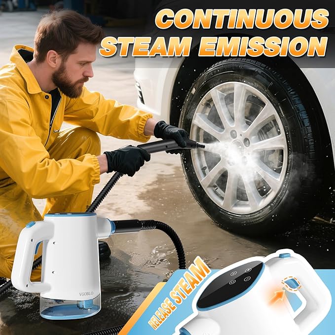 Handheld Steam Cleaner for Home Pressurized 15s Instant Heat Steam Cleaner 500ml Removable Water Tank &amp Self-Clean Portable Multi-Surface Steamer for Cleaning Kitchen Bathroom Car Floor