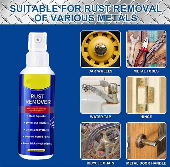 Wanglerust Remover Multi-functional Quick-Acting Rust Removal Spray 2026 Upgrade Rust Remover for Metal Anti-Rust Lubricant Spray &amp Rust Remover Fast-ActingFor Automotive PartsChainsTool (3