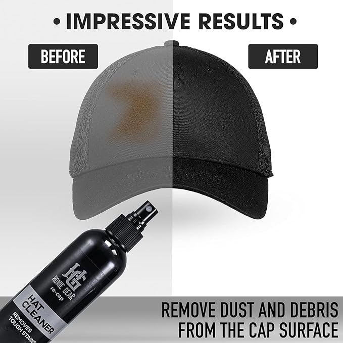 Cap Shaper Spray 8 Fl Oz with Re Cap Cleaning Kit | Hat Care for Baseball Cap for Cleaning Refreshment &amp Protection your Cap | Repel Stains from Caps &amp Hats