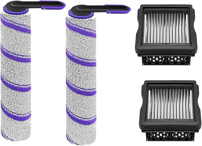 Replacement Accessories Kit for NARWAL S30 Pro / S30 Wet Dry Vacuum Cleaner：4 Pack Parts 2 Main Brush 2 Filters Spare Attachments