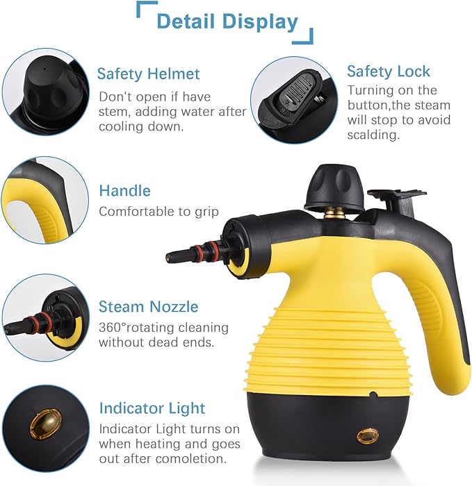 Portable Handheld Steam er 1050W Multifunctional High Temperature Pressurized Steam ing ioshine with 9PCS Accessory for Kitchen Sofa Bathroom Car Window
