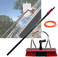 Window Cleaner Telescopic Cleaning Brush Water Fed Pole Kit 12-36ft Photovoltaic Panel Cleaning Tool with Angle Regulator and 4 Water Pores6m/20ft