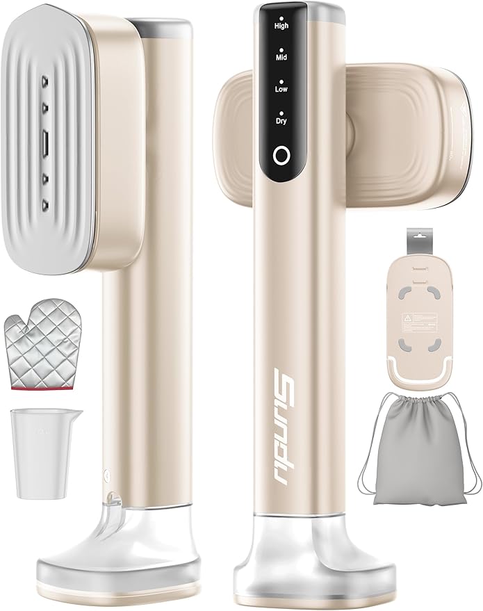 Steamer for Clothes Portable Handheld Garment Steamer15s Fast Heat-up180ml TankSteamer Ironing Gloves35 Minutes of Continuous Ironing for Travel and Home(Champagne Gold)