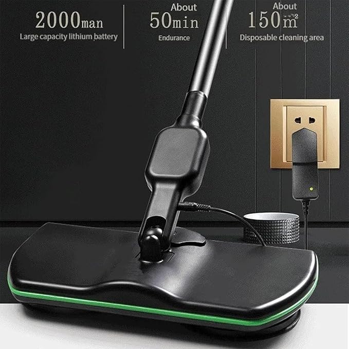 Electric Spin Mop Cordless Floor Scrubber &amp Polisher Powerful Dual Motor Cleaner for Home Kitchen Lightweight Handheld Design Adjustable Extension HandleIncludes 10 PCS Cleaning Cloths