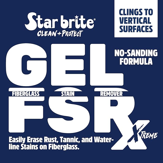 STAR BRITE Gel FSR Xtreme Fiberglass Stain Remover – Removes Rust Tannic &amp Waterline Stains No Sanding Required