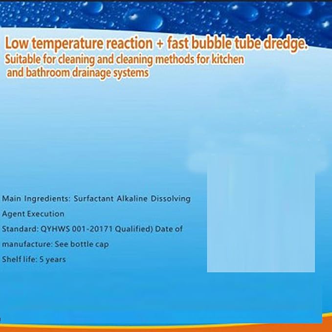 Ifish Pipe Dredge Deodorant Powerful Sink and Drain Fast Strength Bubble Bombs Foaming Powder Drain Clog remover for Kitchen