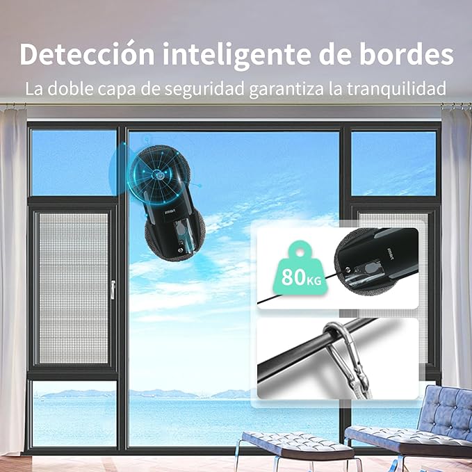 FMART T9Pro Window Cleaning Robot - 3800PA Ultrasonic Water Spray AI Path Planning AI Edge Detection Window Cleaner Robotic with Remote Control &amp 10 Cloths - Deep Clean Windows Tiles
