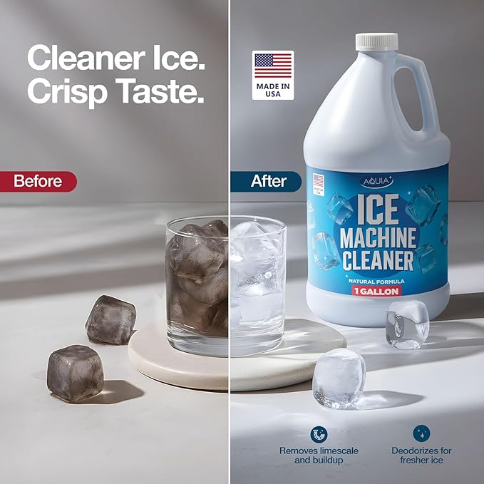 Ice Machine Cleaner and Descaler Gallon | Ice Maker Cleaner for All Brands Opal Scotsman Manitowoc Affresh etc. Countertop Icemaker Cleaners Solution | Icemaker Cleaners and Descaler 100% Active!