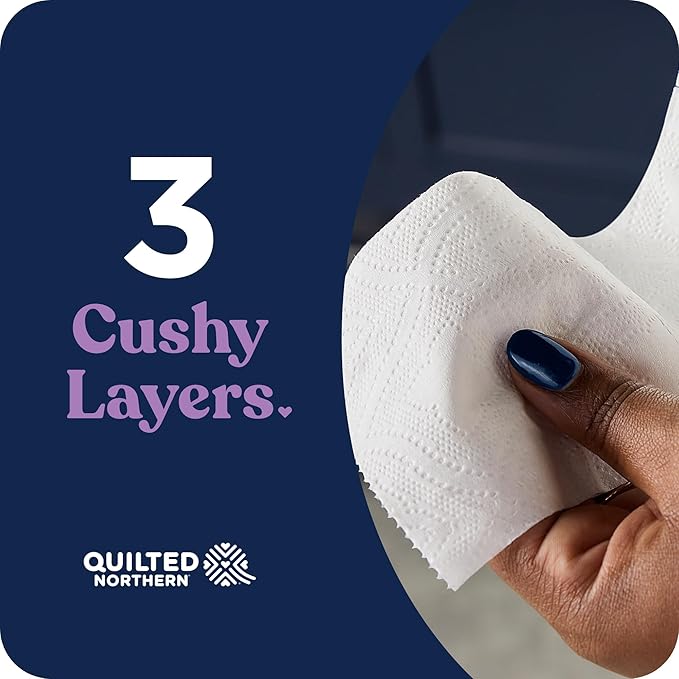 Quilted Northern Ultra Plush Toilet Paper 32 Mega Rolls = 128 Regular Rolls 3X Thicker* 3 Ply Soft Toilet Tissue