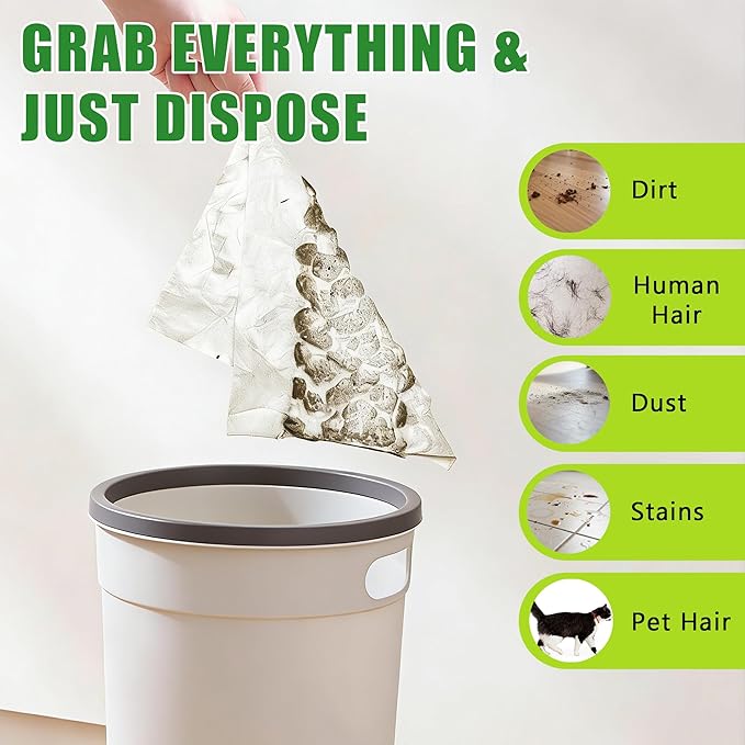 120ct Dry Sweeping Cloths Refills for Swiffer Sweeper Mop + Deluxe Heavy Duty Dry Sweeping Cloths Disposable Microfiber Duster Mop Pads for Cleaning Hardwood Floor Dust and Pet Hair