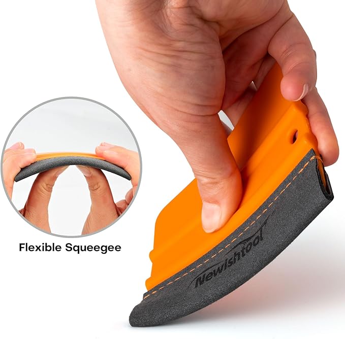 NEWISHTOOL Stitched Buffer Felt Vinyl Wrap Squeegee 4-Pack Squeegee for Vinyl with Double Layer Sewing Felt ScratchFress Gliding Card Scraper Wrap Tool for Window Tint Wet PPF Application