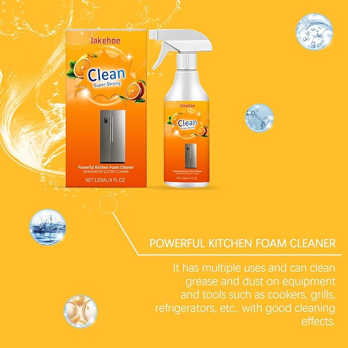 Kitchen Foam Cleaner - Heavy Duty Degreaser For Stoves Refrigerators &amp Home Use Fast Penetrates Grease Easy To Use Long-Lasting Foam(2PCS)